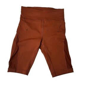 Lululemon Everlux and Mesh High-Rise Short 10” In Dark Terracotta